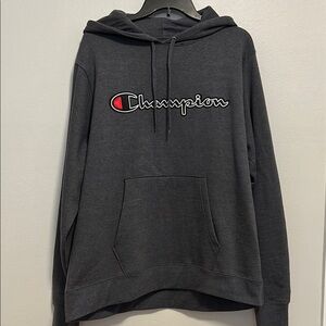 Champion Black Hoodie with Red Logo